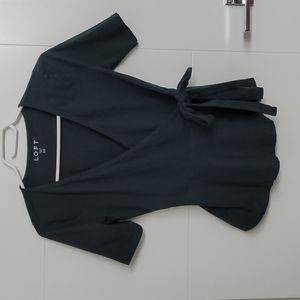 LOFT XS green wrap top with peplum